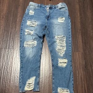 Distressed Blue women’s  Jeans